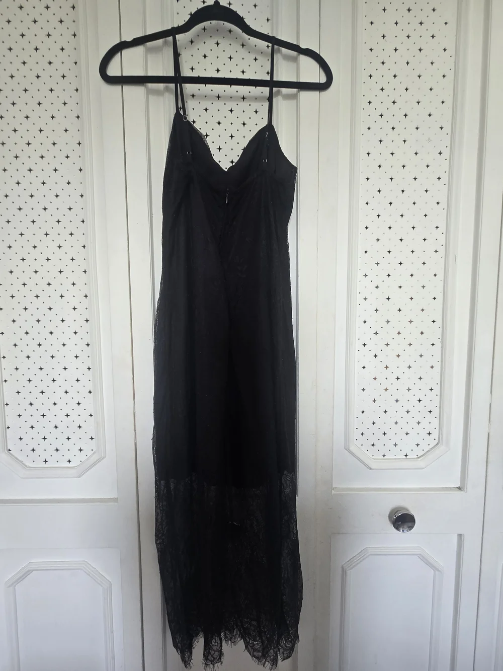 Abercrombie & Fitch Black Lace Maxi Slip Dress